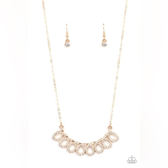 Elegant Gold Necklace with Crystal Accents - Picture 2 of 6